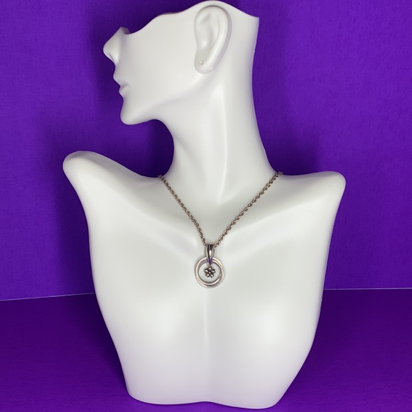 Sterling Silver Flower Pendant on 16” 925 Rope Chain - Picture 15 of 15